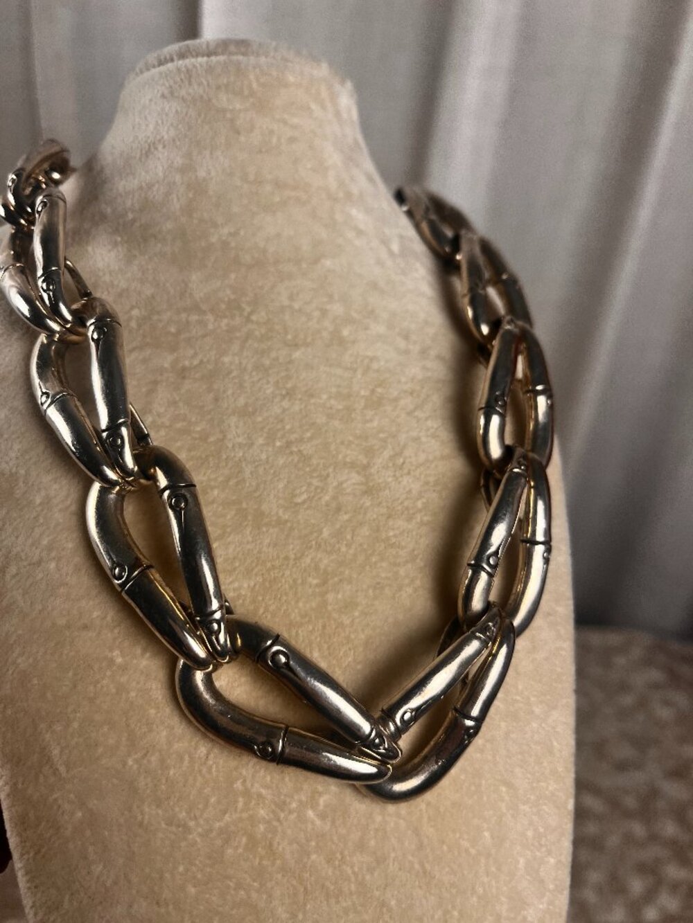 JOHN HARDY STERLING BAMBOO LINK NECKLACE